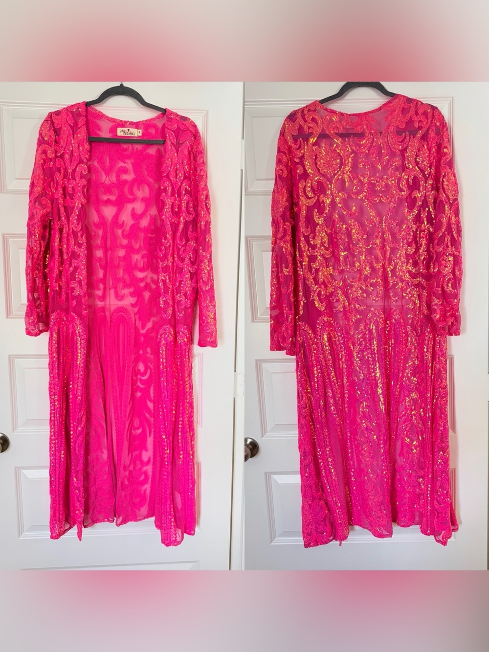 Southern Fried Chics Bubblegum Pink Sequin Duster